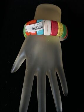 Multicolor Stretch Bead Wristband Bracelet - Casual Colorblock Style